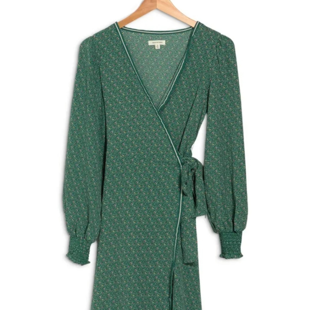 NWT Max Studio Green Polka Dot Dress